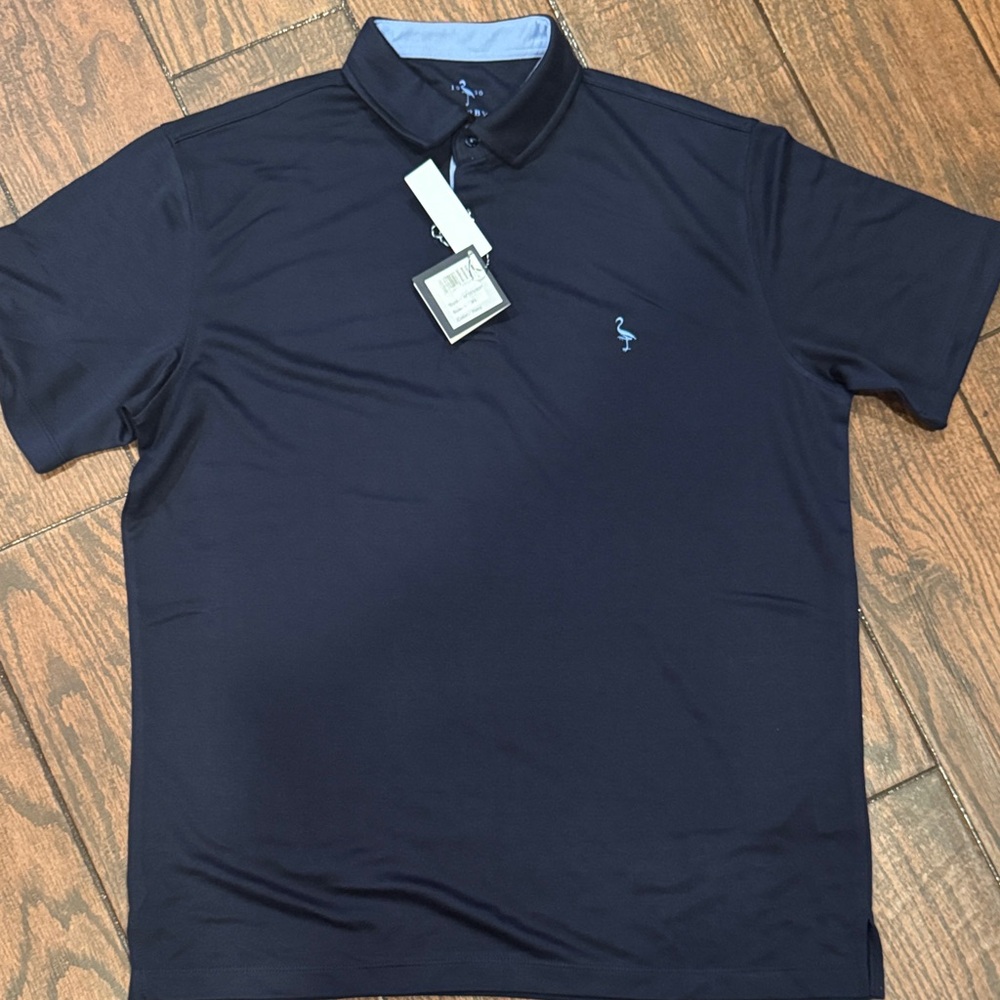 Tailorbyrd Dark Blue Polo with Sky Blue Details
